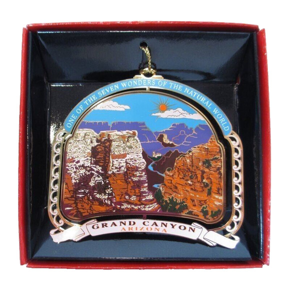 Grand Canyon Ornament Arizona Colored Brass Seven Wonders - Picture 3 of 8